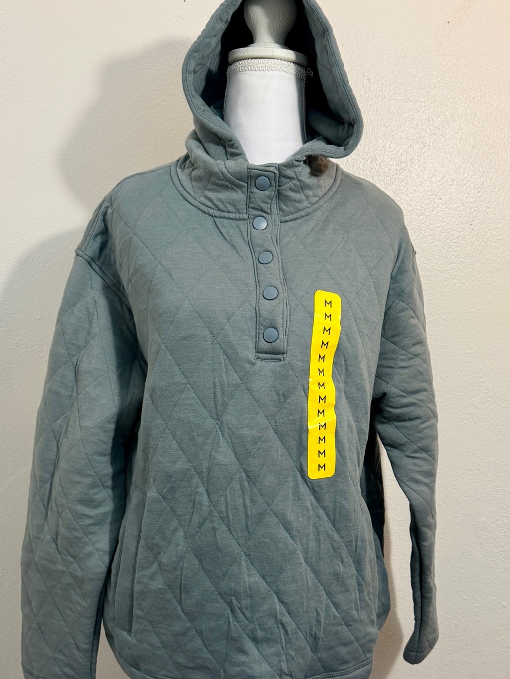 Lands' End Quilted Hooded Pullover Jacket - Slate Green